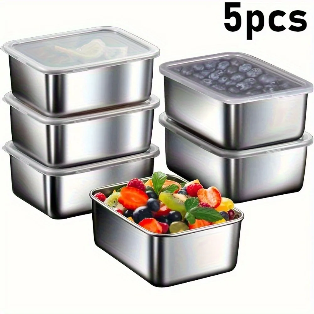 5 steel containers—convenient for storage and dishwasher-safe™️