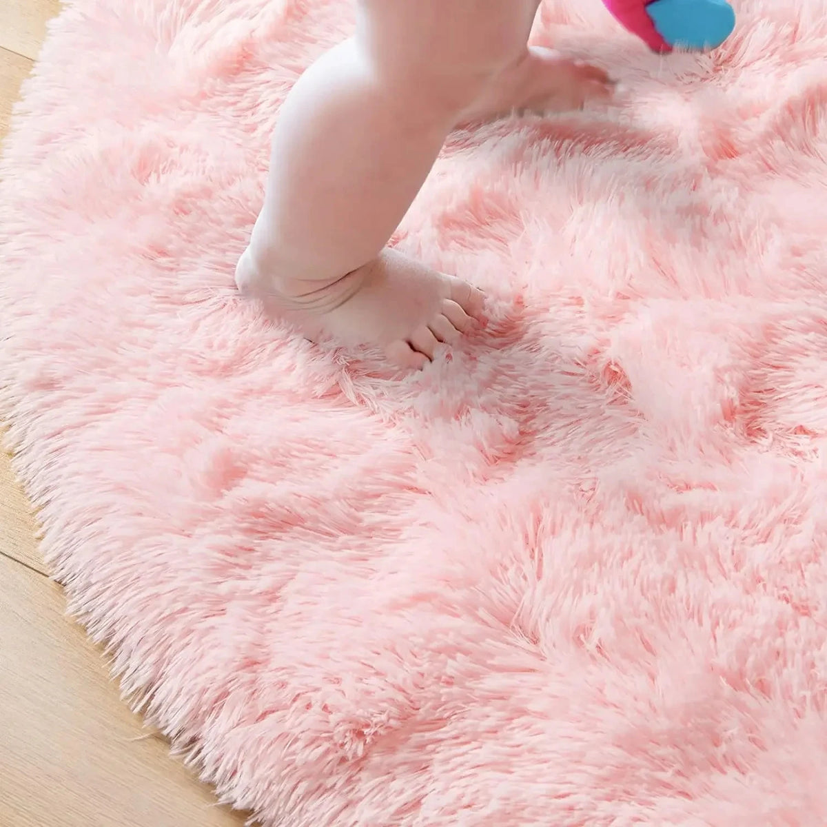 100/120/140/160 round Rug Fluffy Soft Area Rugs for Kids Girls Room Princess Castle Plush Shag Carpet Cute Circle Bedroom Decor