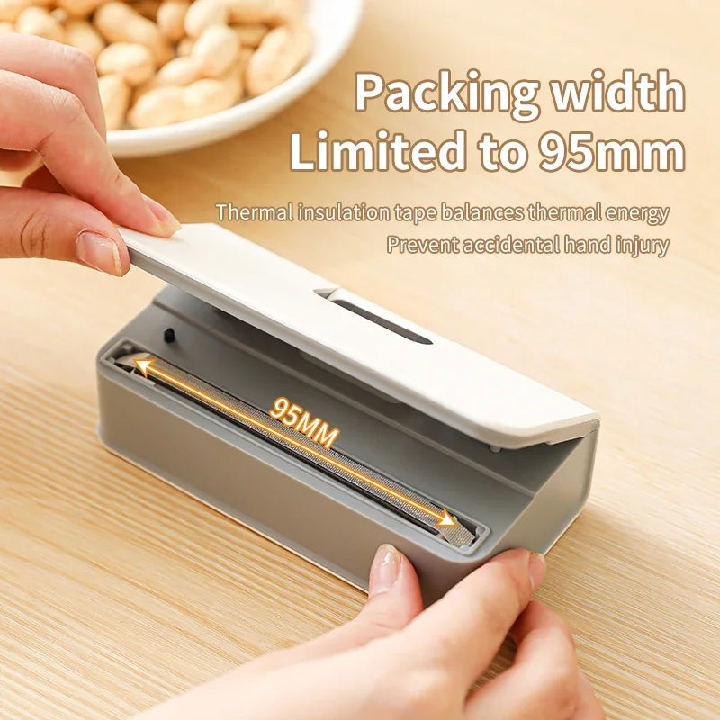 Mini Heat Sealer Plastic Bag Heat Sealing Machine Rechargable Plastic Storage Package Sealer Handheld Clip Bag Food Heat Sealer